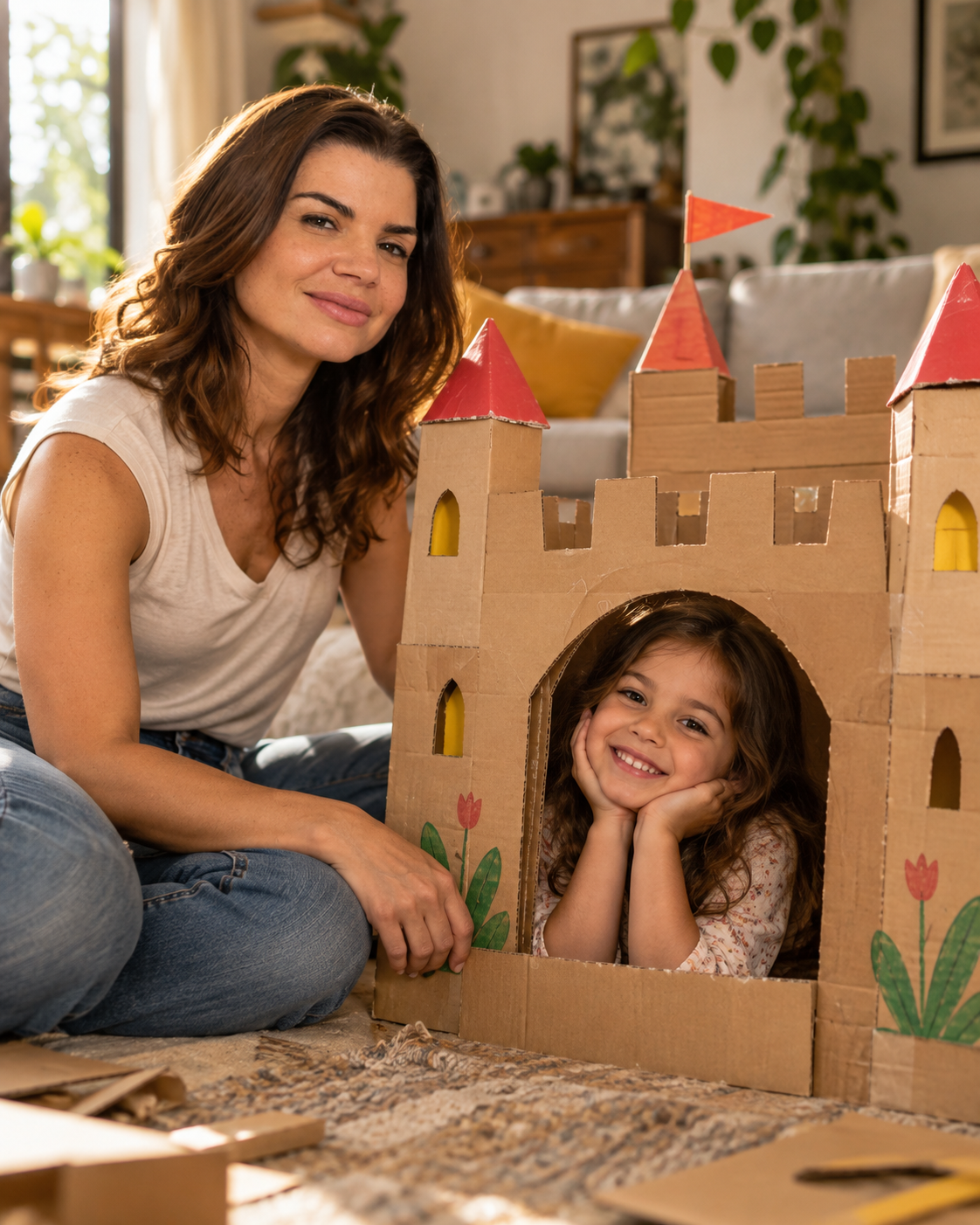 Laura Lemos con su hija