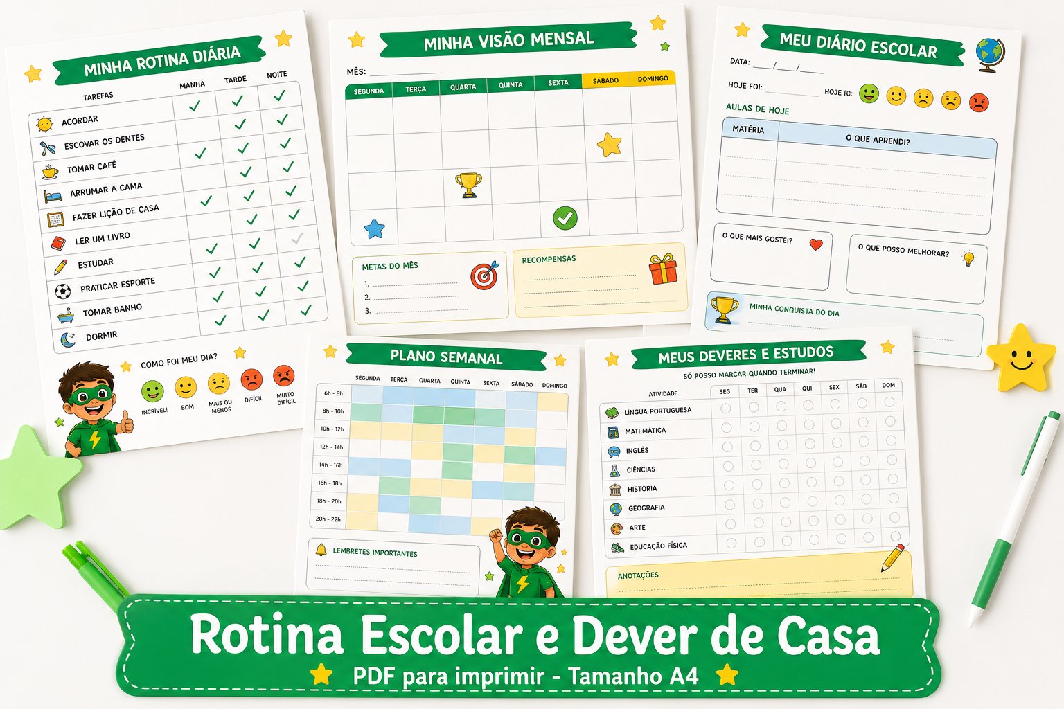 Rotina Escolar e Dever de Casa